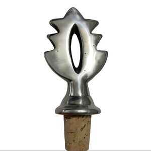 Stainless Steel & Cork  “Tree” Shaped Bottle Stopper . Approximately 4,5”